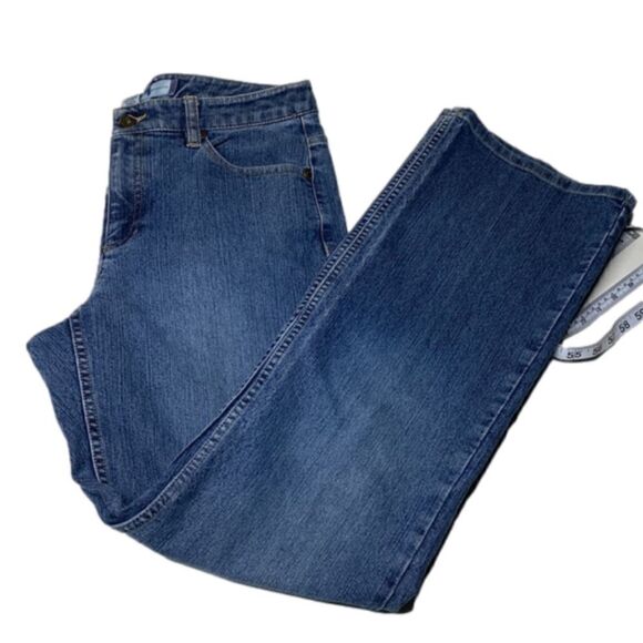 Liz Claiborne Women's Blue Classic Flat Front Bootcut Fit Denim Jeans Size 6 - Picture 1 of 11